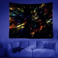 Dettaglio dell'arazzo fluorescente con motivi di luce psichedelici sulla parete interna - Stile 3 / 95x73cm (Spazzolato)
