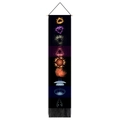 Vertical wall tapestry with mandala motifs, wooden hanging rod and black tassels - 32.5x130cm / Black Energy Fractal Abstract Style (Style 5)