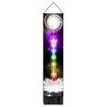 Vertical chakra tapestry with white lotus, colored energy points and black tassels - 32.5x130cm / Black White Lotus Starry Chakra Style (Style 7)