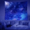 Close-up of starry night sky tapestry with nebula and galaxy patterns above a sofa - Style 7 / Customized (Contact Customer Service)