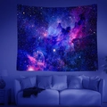 Detail of artistic starry sky tapestry with vibrant nebula print for wall decoration - Style 8 / Customized (Contact Customer Service)