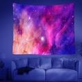 Detailed close-up of a dreamy galaxy tapestry with pink and purple nebula print on a wall - Style 10 / Customized (Contact Customer Service)