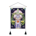Cat tarot tapestry with Libra zodiac motifs and purple astrology patterns for home wall decor - 35x50cm / Astrology Cat (Style-2)