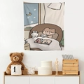 Dettaglio dell'arazzo con ragazza che legge vicino a una finestra innevata in camera da letto - 95x73cm / Ragazza alla Finestra Notte di Neve (Stile 2)