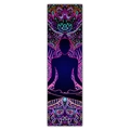 Detailed view of meditation tapestry featuring neon psychedelic mandala patterns and silhouette - 40x150cm / Psychedelic Neon Meditation (Style 5)