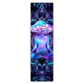 Detail of psychedelic meditation wall scroll with neon mushroom head and mandala geometry - 40x150cm / Cyberpunk Starry Figure (Style 7)