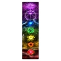 Zen meditation wall hanging featuring seven chakra symbols on a long canvas scroll - 40x150cm / Minimalist Body Chakra (Style 9)