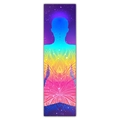 Detailed view of meditation silhouette wall hanging with mandala lotus and galaxy print - 40x150cm / Lotus Starry Meditation (Style 10)
