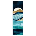 Détails de décoration murale paysage de montagne avec feuille d'or et motifs de cristal bleu - 40x150cm / Nuit Étoilée Bleu Foncé (Style 2)