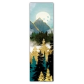 Tapisserie murale verticale montrant le lever du soleil sur des montagnes et forêt - 40x150cm / Forêt Bord Doré Lune (Style 3)