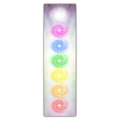 Vertical wall scroll featuring seven colorful chakra spiral star patterns on grey - 40x150cm / Spiral Star Chakra (Style 15)