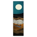 Tapisserie murale avec montagnes en feuilles d'or abstraites et ciel étoilé lunaire - 40x150cm / Texture Clair de Lune Étoilé (Style 5)