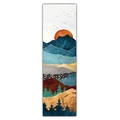 Détail macro de la tapisserie paysage de montagne abstrait avec soleil et silhouettes - 40x150cm / Coucher de Soleil Abstrait (Style 6)