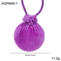 Purple velvet 8cm Christmas ball ornament with drawstring for tree decoration - Extra Small / Purple