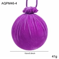 Deep purple velvet Christmas ornament ball with drawstring texture and 15cm size - Large / Purple