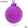 18cm purple flocked velvet drawstring Christmas ball ornament for holiday decoration - Extra Large / Purple