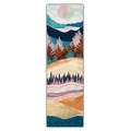 Tapisserie paysage de montagne abstrait avec forêt colorée et textures dorées - 40x150cm / Paysage de Lac Dégradé (Style 7)