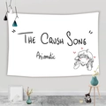 Dettaglio dell'arazzo The Crush Song con illustrazione anime minimalista su fondo bianco - 95x73cm / Schizzo di Ragazza Anime (Stile 4)