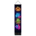 Arazzo da parete per Halloween con zucca neon e fantasma rifinito con nappe nere - 32.5x130cm / Stile Zucca Fantasma Neon (款式1)