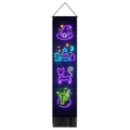 Dettaglio di arazzo di Halloween con cappello da strega neon, gatto e nappe con frange - 32.5x130cm / Stile Cappello da Strega Lapide Neon (款式2)