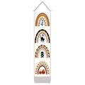 Detailed vertical wall banner featuring Halloween motifs like bats, cats and pumpkins - 32.5x130cm / Bohemian Rainbow Black Cat Style (Style 10)