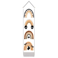 Vertical Halloween wall banner with rainbow patterns featuring bats, skulls and ghosts - 32.5x130cm / Bohemian Leopard Print Spider Style (Style 12)