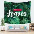 Dettaglio dell'arazzo murale con foglie tropicali verdi per decorazione d'interni - Stile 13