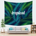 Tropical green leaves tapestry with palm and monstera prints for home wall decor - 150*100cm (Brushed) / Style 18