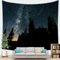 Detailed galaxy tapestry showing stars and silhouettes on a cozy living room sofa wall - 95x73cm / Brilliant Galaxy (Style 3)