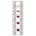 Vertical detail of moon phase cycles with purple flowers on white peach skin fabric tapestry - 40x150cm / Purple Floral Moon Phase (Style 8)