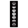 Vertical lunar phases wall tapestry showing hand-drawn moon cycles on black peach skin fabric - 40x150cm / Hand-drawn Line Moon Phase (Style 10)
