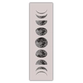 Vertical detail of moon phase tapestry showing nine stages of lunar cycle progression - 40x150cm / Grayscale Textured Moon Phase (Style 11)