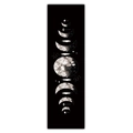 Detailed vertical view of moon phase cycle tapestry with realistic moon surface and feathers - 40x150cm / Mystic Feather Moon Phase (Style 15)