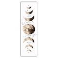 Macro detail of moon phase tapestry featuring watercolor textures and floral accents - 40x150cm / Brown Watercolor Moon Phase (Style 16)