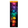 Détail de planètes colorées imprimées sur tissu peau de pêche pour décoration murale - Style Corps Célestes Colorés Séquence Spectre