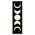 Vertical black tapestry wall hanging featuring gold moon phases from crescent to full moon - 40x150cm / Gold Gradient Moon Phase (Style 24)