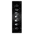 Vertical black tapestry detail with seven lunar phases and mystical geometric symbols - 40x150cm / Mystical Starry Sky Moon Phase (Style 26)