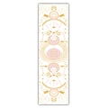 Dettaglio verticale dell'arazzo fasi lunari con motivi celesti dorati e rosa - 40x150cm / Stile 4