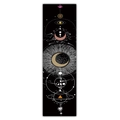 Vertical lunar eclipse wall tapestry with geometric mystic art patterns in black and gold - 40x150cm / Style 9