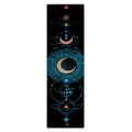 Bohemian lunar eclipse tapestry with mystic moon phases and celestial geometric patterns - 40x150cm / Style 10