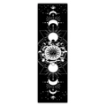 Vertical lunar eclipse tapestry showing phases of the moon and sun in black and white - 40x150cm / Style 12