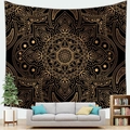 Boheems mandala wandkleed in zwart en goud als elegante wanddecoratie voor huis - Zwart Goud Mandala Stijl 12 (Style 12)
