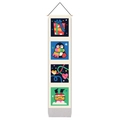 Vertical Christmas wall hanging banner with cartoon penguin and festive gift box illustrations - 32.5x130cm / Colorful Cartoon Animals (Style 4)
