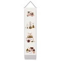Detailed macro view of Christmas hanging tapestry with snowman and tree illustrations - 32.5x130cm / Nordic Winter Scene (Style 9)