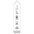 Vertical Christmas wall hanging featuring reindeer and snowman with wooden rod and rope - 32.5x130cm / Snowman Reindeer Art (Style 17)