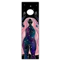 Vertical wall tapestry featuring a star goddess with pink hair and cosmic nebula patterns - 40x150cm / Black Pink Hair Nebula Goddess Style (Style 9)