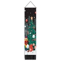 Vertical Christmas banner with nutcracker soldier and star-topped tree in night city scene - Urban Nutcracker Night View (Style 7)