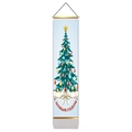Arazzo da parete albero di Natale con auguri in russo e asta di sospensione - Stile 3 / 32.5x130cm