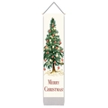 Dettaglio della decorazione natalizia da parete con testo e asta in legno - Albero di Natale Decorato (Stile 1)