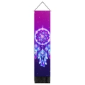 Detailed view of neon dreamcatcher wall tapestry with black fringe and purple butterfly art - 32.5x130cm / Purple Neon Dreamcatcher (1)